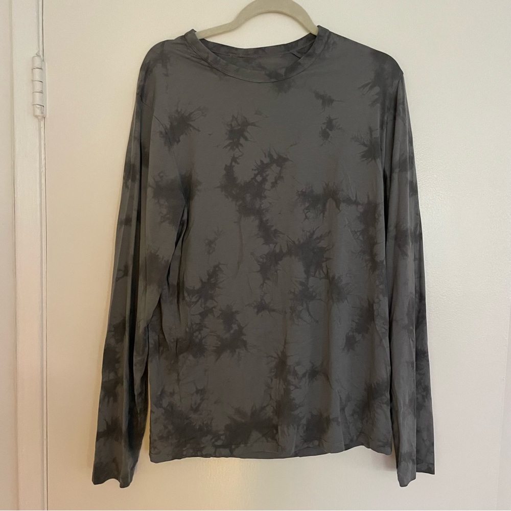 Lululemon The Fundamental Long Sleeve Shirt - Men’s Grey Tie Dye Size Medium